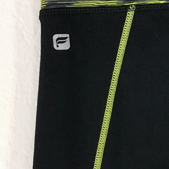 Fabletics Black and Yellow Ankle Zip Full Leggings - Picture 3 of 8